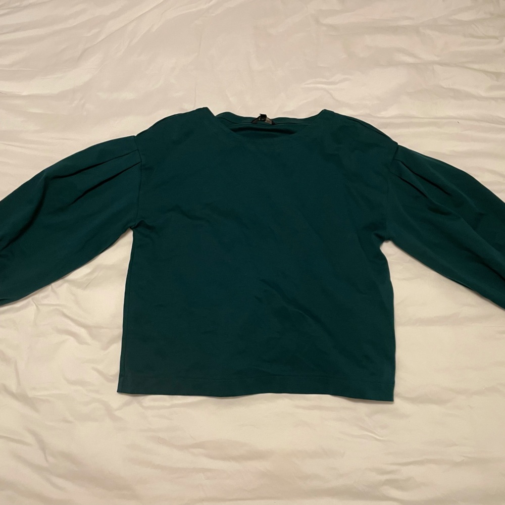 Green Banana Republic Puff Sleeve Shirt Large